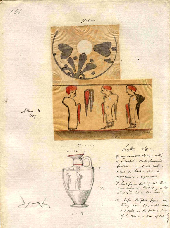 101 (100) lekthos and detail of three shrouded figures